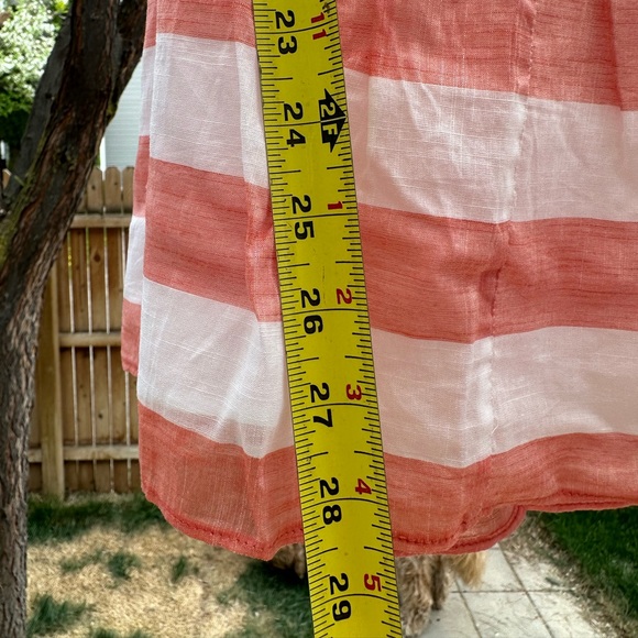 J. Crew NWT Tangerine Coral Orange Striped Babydoll Top Blouse Lined Side Zip 14 - Picture 14 of 15